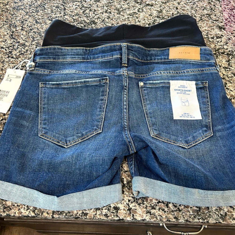 Mama Maternite New Maternity Blue Jean Shorts - Picture 5 of 5